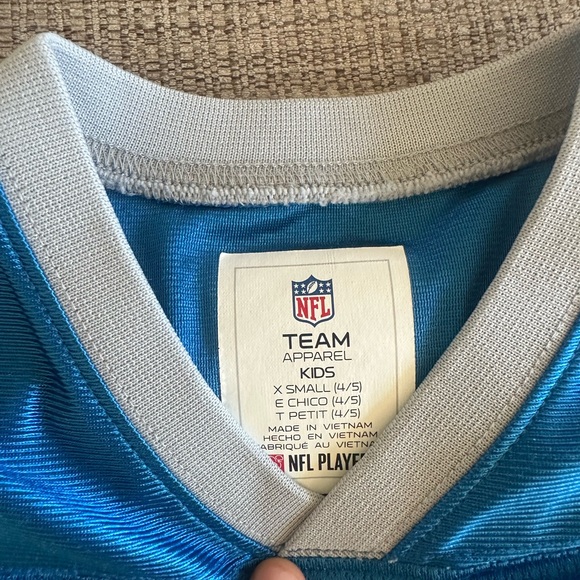 NFL Lions Kids Jersey - Blue and White Size X-Small (4/5) - Picture 6 of 7